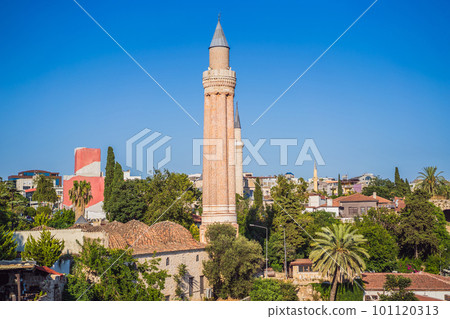 Minaret of Alaaddin Mosque in Antalya, Turkey. Yivli Minare 101120313