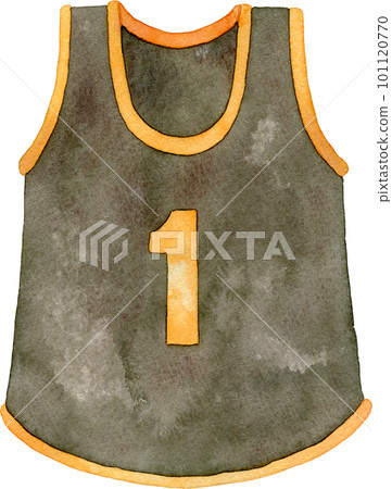 Orange and black bibs watercolor illustration Orange and black bibs watercolor illustration 101120770