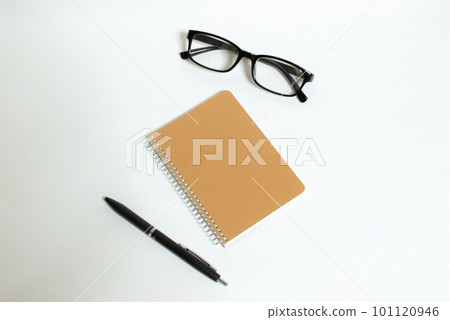 pen, notepad and glasses pen, notepad and glasses 101120946