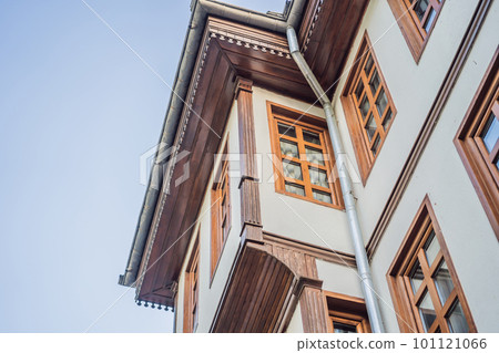 Old town Kaleici in Antalya. Panoramic view of Antalya Old Town port, Taurus mountains and Mediterrranean Sea, Turkey 101121066