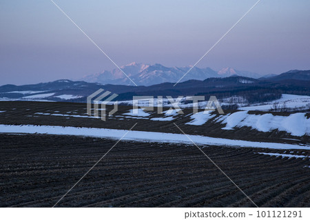 countryside with remaining snow 101121291
