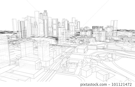 City view. Buildings and streets City view. Buildings and streets 101121472