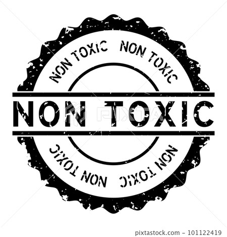 Grunge black non toxic word round rubber seal stamp on white background Grunge black non toxic word round rubber seal stamp on white background 101122419
