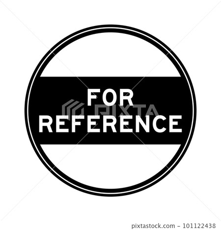 Black color round seal sticker in word for reference on white background 101122438
