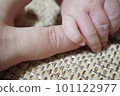 Photo of a baby's hand holding an adult's finger Photo of a baby's hand holding an adult's finger 101122977