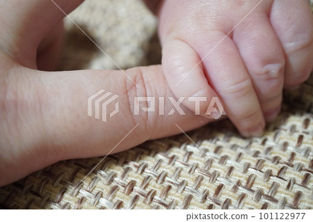 Photo of a baby's hand holding an adult's finger Photo of a baby's hand holding an adult's finger 101122977