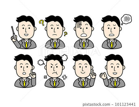 有各種表情的商人簡單的人圖解 有各種表情的商人簡單的人圖解 101123441
