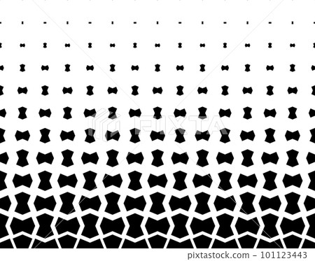 Geometric pattern of black figures on a white background.Seamless in one direction. Geometric pattern of black figures on a white background.Seamless in one direction. 101123443