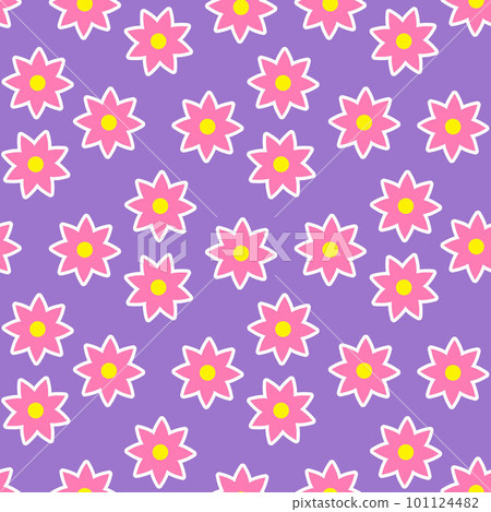 Y2K floral pattern. Funny funky retro flowers background Y2K floral pattern. Funny funky retro flowers background 101124482
