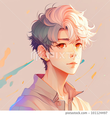 Anime Boy Avatar Ai Generative Art Stock Illustration