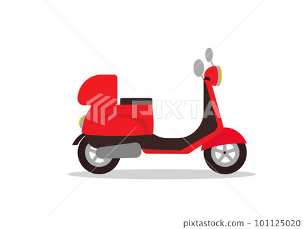 red scooter motorcycle delivery courier transport vector graphics 101125020