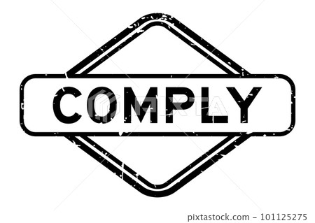 Grunge black comply word rubber seal stamp on white background 101125275