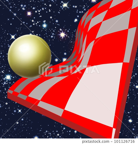 Illustration of a starry sky, a lattice pattern and a shining ball 101126716
