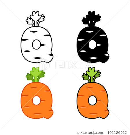 Alphabet Q in flat style isolated 101126912