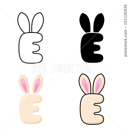 Alphabet E in flat style isolated Alphabet E in flat style isolated 101126936