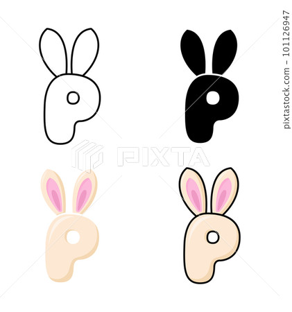 Alphabet P in flat style isolated Alphabet P in flat style isolated 101126947