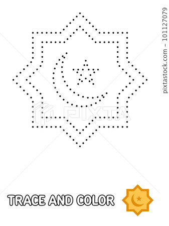 Eid Moon tracing and coloring worksheet for kids Eid Moon tracing and coloring worksheet for kids 101127079