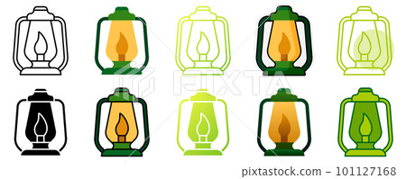 Oil Lamp in flat style isolated Oil Lamp in flat style isolated 101127168