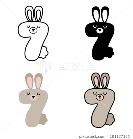 Number 7 in flat style isolated 101127365