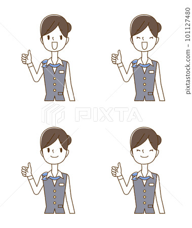 Woman with a blue scarf good 101127480
