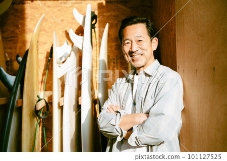 Senior man enjoying surfing Senior man enjoying surfing 101127525