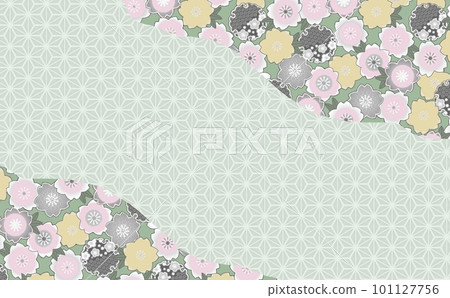 Floral pattern and Japanese pattern background illustration 101127756