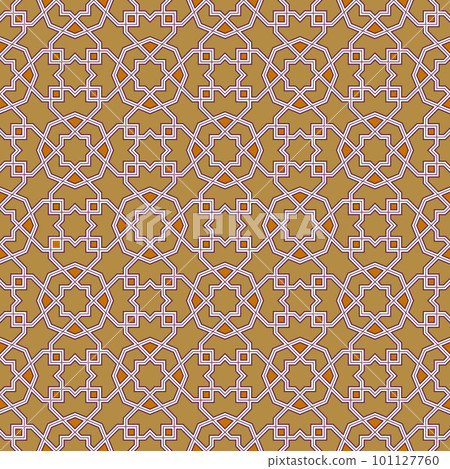 Seamless arabic tradition geometric ornament in color. Seamless arabic tradition geometric ornament in color. 101127760