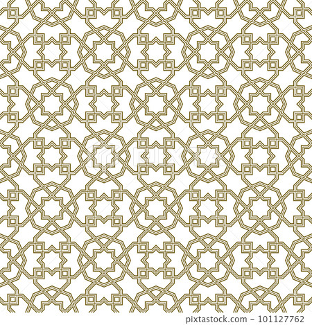 Seamless arabic geometric ornament in brown color. Seamless arabic geometric ornament in brown color. 101127762