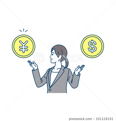 穿西裝的女人推薦貨幣，日元 女商人 101128191