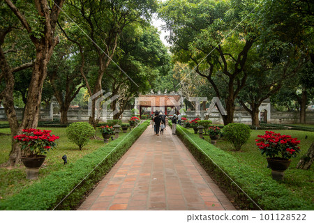 Very beautiful scenery of the Temple of Literature in Hanoi, the capital of Vietnam 101128522