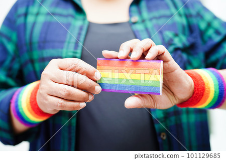 LGBT flag, rainbow color love symbol, pride month in June, vector illustration. 101129685