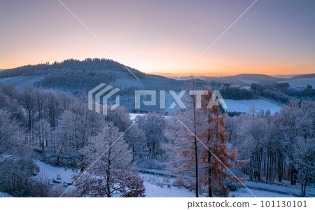 Winter landscape, Schmallenberg, Sauerland, Germany 101130101