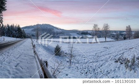Winter landscape, Schmallenberg, Sauerland, Germany 101130103