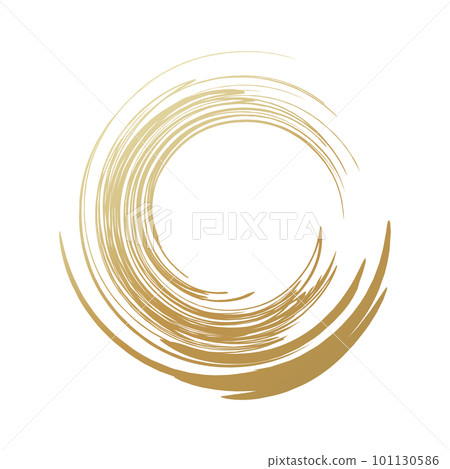 Background illustration of a golden brush circle drawn with a brush 101130586