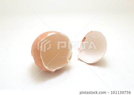the Broken egg shell isolated on white the Broken egg shell isolated on white 101130756