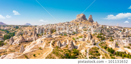 Uchisar castle in rock formation. Cappadocia. Nevsehir Province. Turkey Uchisar castle in rock formation. Cappadocia. Nevsehir Province. Turkey 101131632