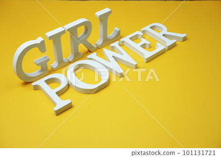 Girl Power alphabet letters on yellow background 101131721