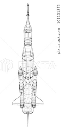 Rocket carrying space shuttle 101131873