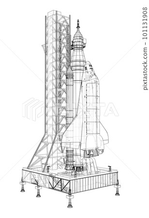 Space Rocket on launch pad 101131908