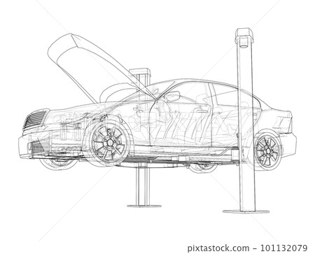 Car lift stand tower with car 101132079