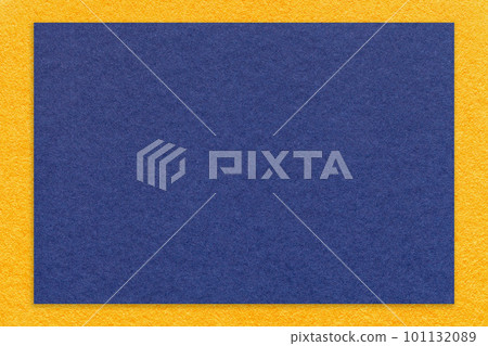 Texture of craft navy blue color paper background with yellow border, macro. Vintage dense kraft denim cardboard Texture of craft navy blue color paper background with yellow border, macro. Vintage dense kraft denim cardboard 101132089