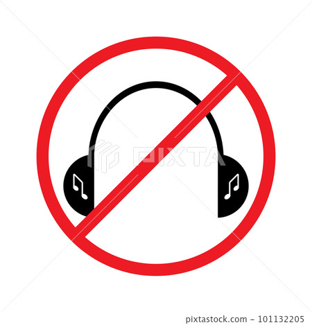 headphone ban icon headphone ban icon 101132205
