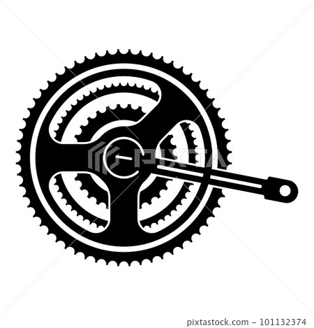 bicycle cogwheel sprocket crankset icon 101132374