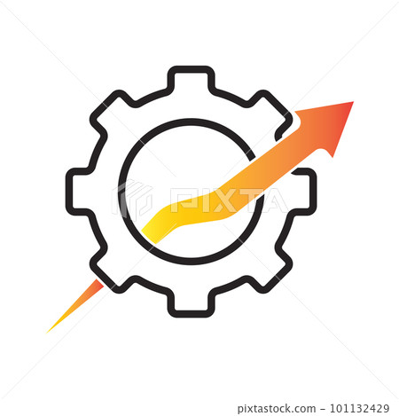 gear and arrow logo 101132429