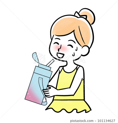 Smiling girl rehydrating 101134627