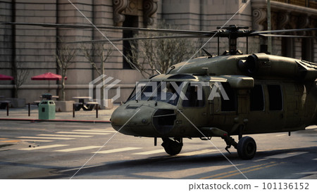 military helicopter in big city military helicopter in big city 101136152