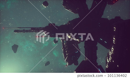 UFO Spaceship Hovering in the space UFO Spaceship Hovering in the space 101136402