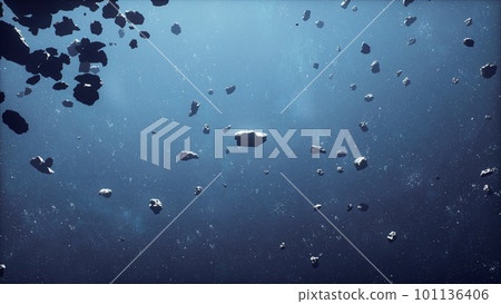 cinematic flight through dark deep space asteroid field with stars cinematic flight through dark deep space asteroid field with stars 101136406