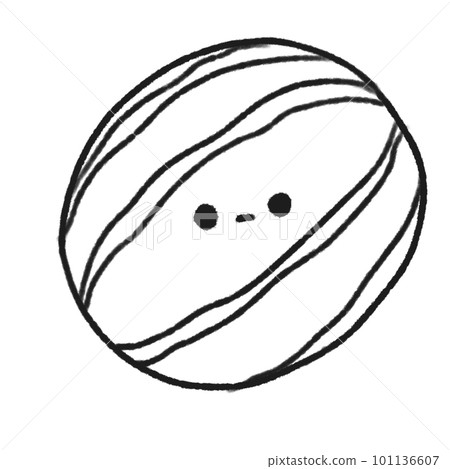 Hand-drawn Cute Line Watermelon, Cute fruit character design in doodle style Hand-drawn Cute Line Watermelon, Cute fruit character design in doodle style 101136607