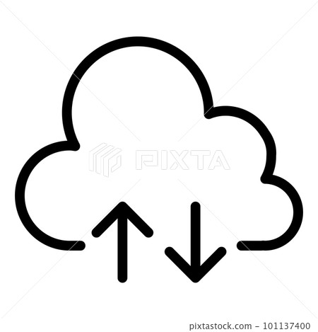 Cloud computing line icon - Stock Illustration [101137400] - PIXTA